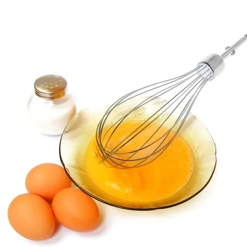 Frullino per le uova in acciaio inossidabile Frusta inossidabile Frusta per palloncini in filo da cucina Frusta per latte Frullino per le uova Miscelatore per uova Sbattitore elettrico a mano — image 3