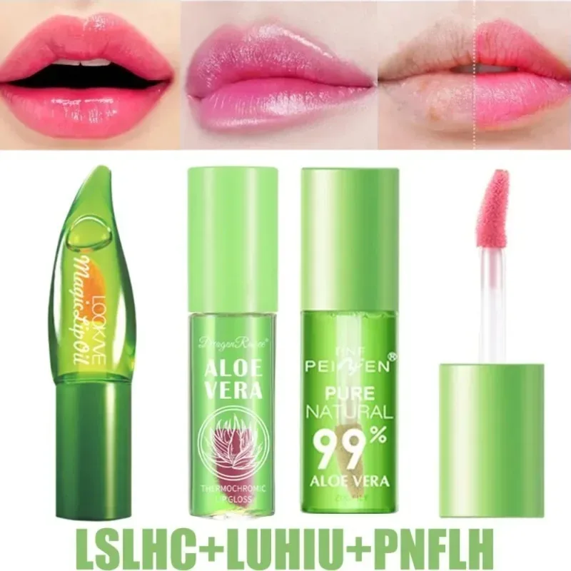 Aloe Vera Moisturizing ลิปสติกธรรมชาติยาวนานอุณหภูมิสีเปลี่ยน Lip Balm Fade-Resistant Nourishing LIPS Care แต่งหน้า — image 11