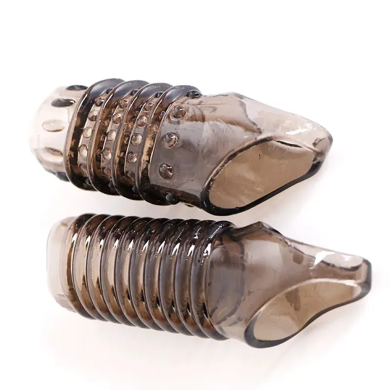 2 szt. EXTENDER prezerwatywy wibrator rękaw opóźnienie COCK Ring produkt do masturbacji PĘTLA przerywana łechtaczka Gspot przedłużenie zabawki erotyczne dla mężczyzn — image 4