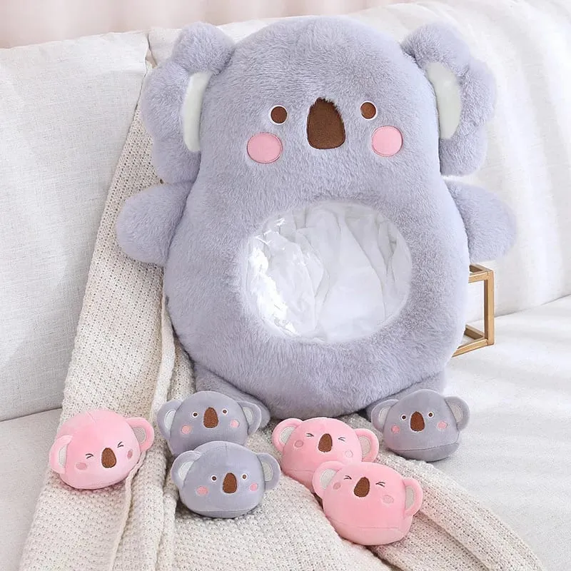 Petits jouets à l'intérieur, 6 pièces, mignon Panda Koala lapin dinosaure animaux de dessin animé, oreiller en peluche doux, coussin de canapé en peluche, oreiller de décoration intérieure — image 3