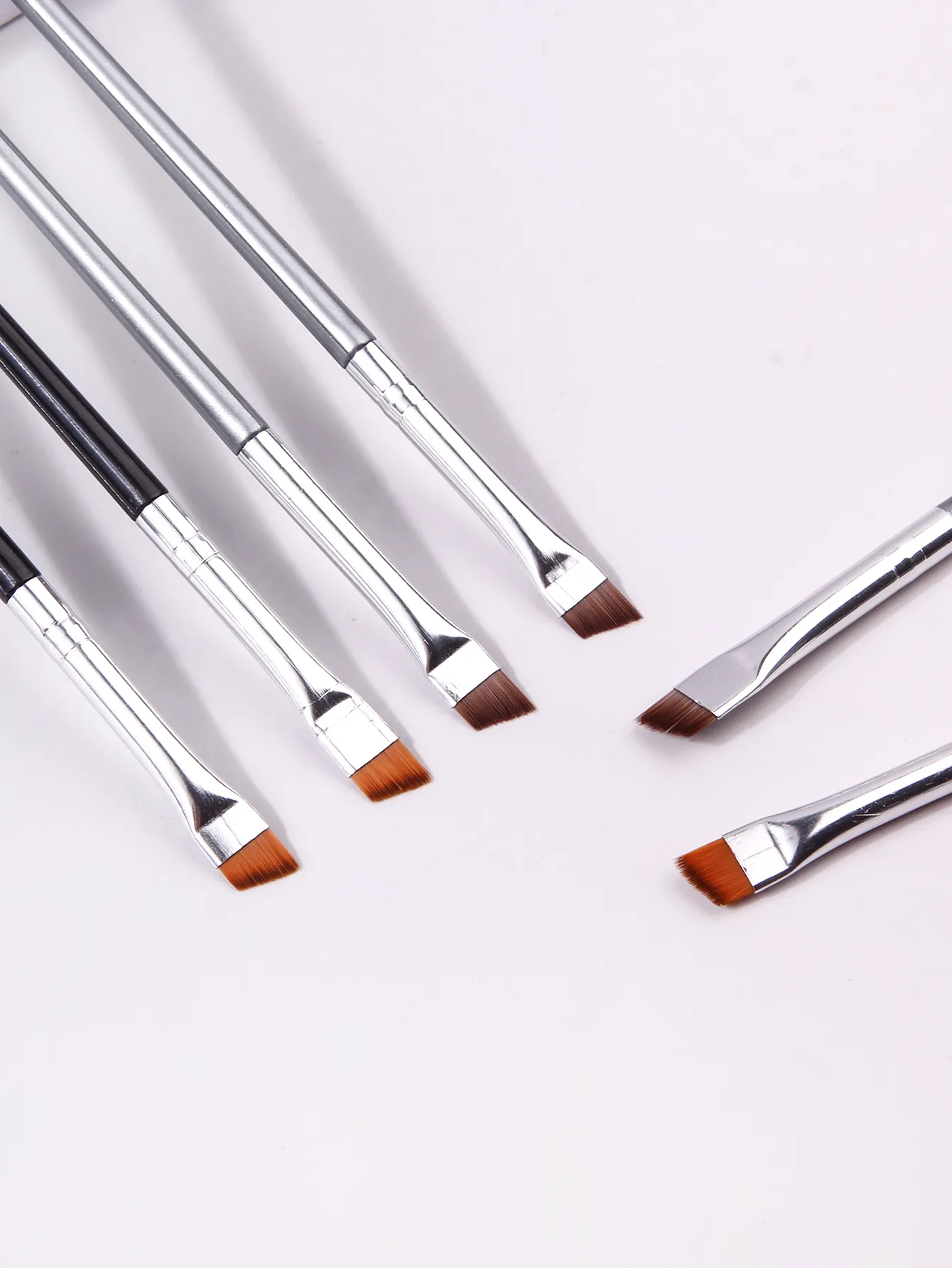 6 adet ince Eyeliner makyaj fırçası seti ince astar fırçaları profesyonel açılı kaş fırçası yüksek kaliteli kaş kontur makyaj aracı
