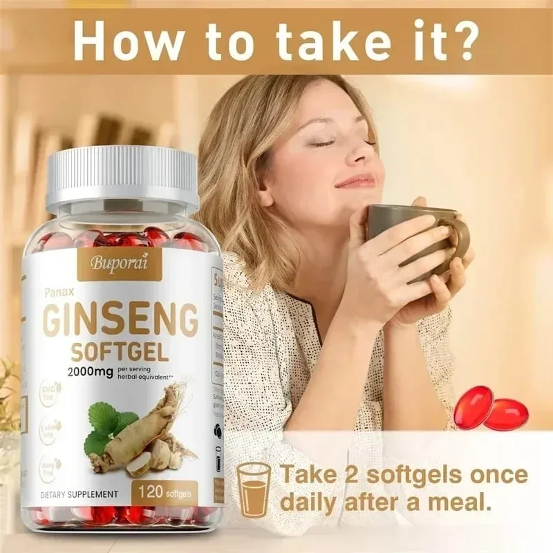 Panax Ginseng-capsules Ginseng-wortelextract ondersteunt energiesterkte en krachtprestaties bij vrouwen en mannen — image 3