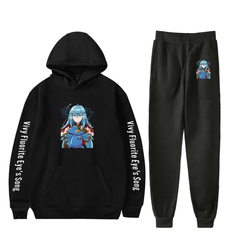 Harajuku Comfortable Vivy Fluorite Eye's Song Print Sweatshirt Sweatpants Hoodies+ Trousers Suit Boys/Girls 2 Piece Set Clothes — image 23