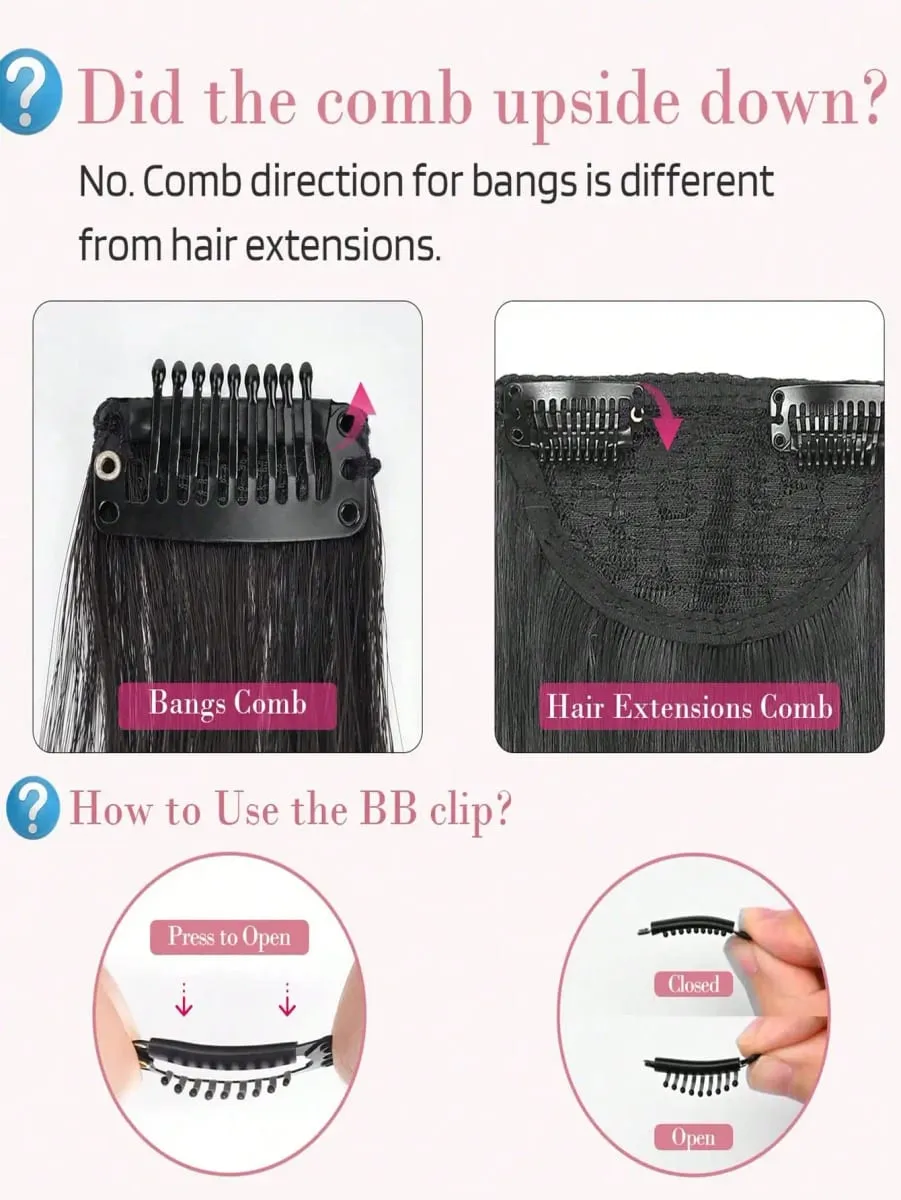 ยาวด้านข้าง Bangs 2 PCS สังเคราะห์ชุดหยักลอนคลิปในผ้าม่าน Bangs ด้านหน้า Bangs Face-Framing ไฮไลท์สำหรับสตรี — image 5