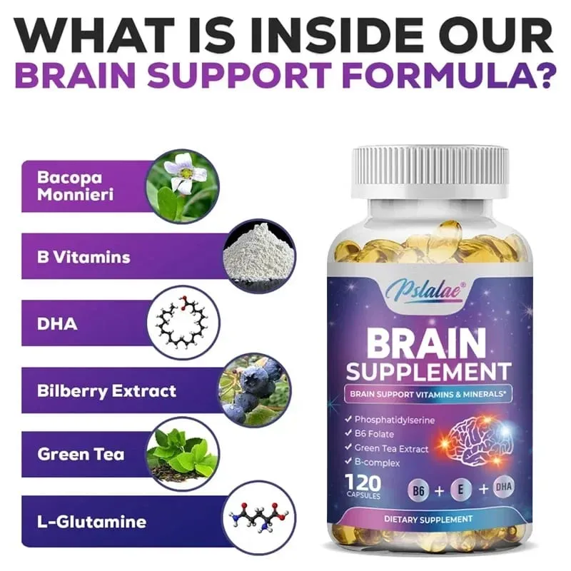 Suplemento cerebral: apoya la salud del cerebro, la función cognitiva mejora la claridad mental y aumenta la memoria y la concentración. Vegano — image 2