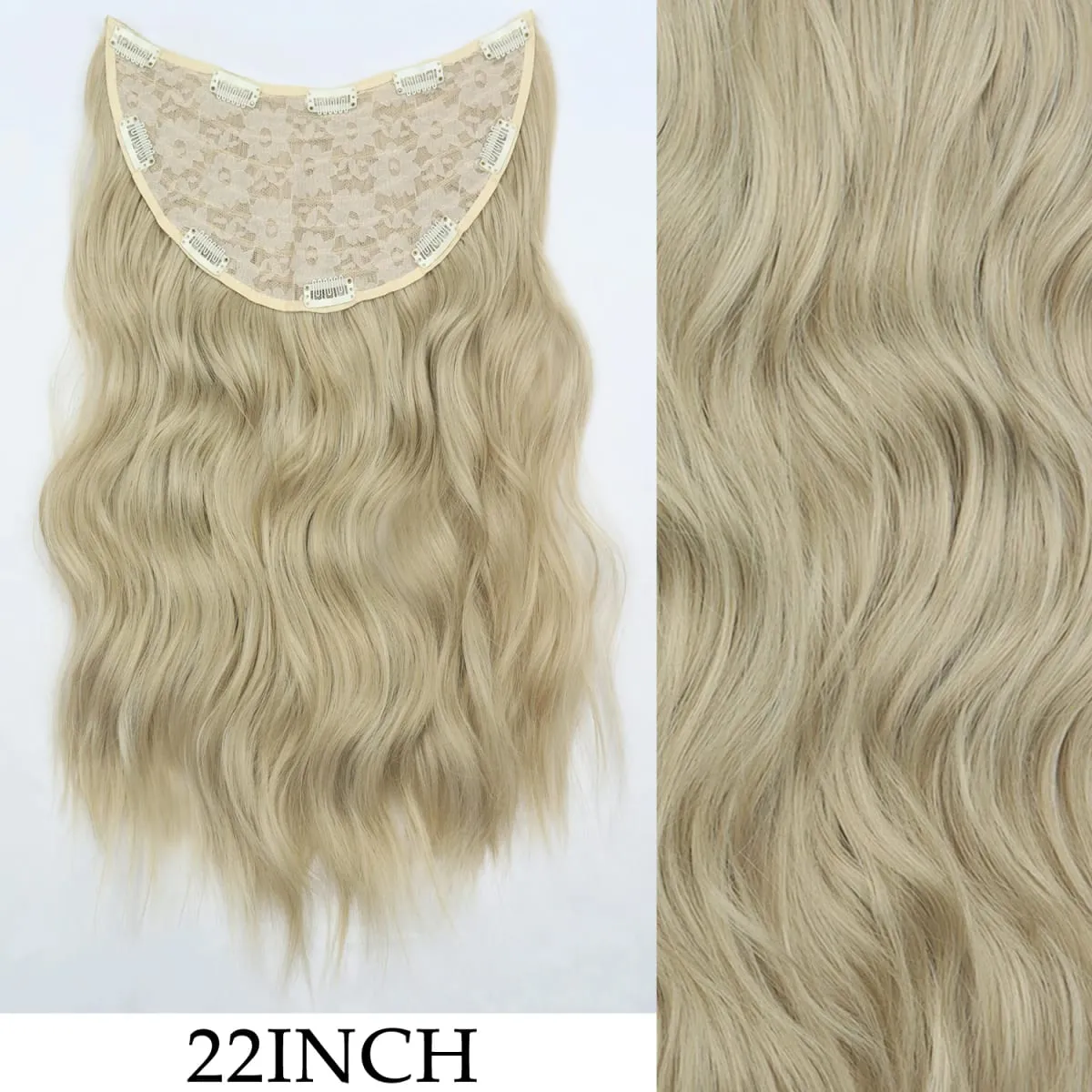 Coiffure longue droite 16 Clips 7 pièces/ensemble Extensions de cheveux postiches synthétiques blondes noires naturelles résistantes à la chaleur pour les femmes — image 15