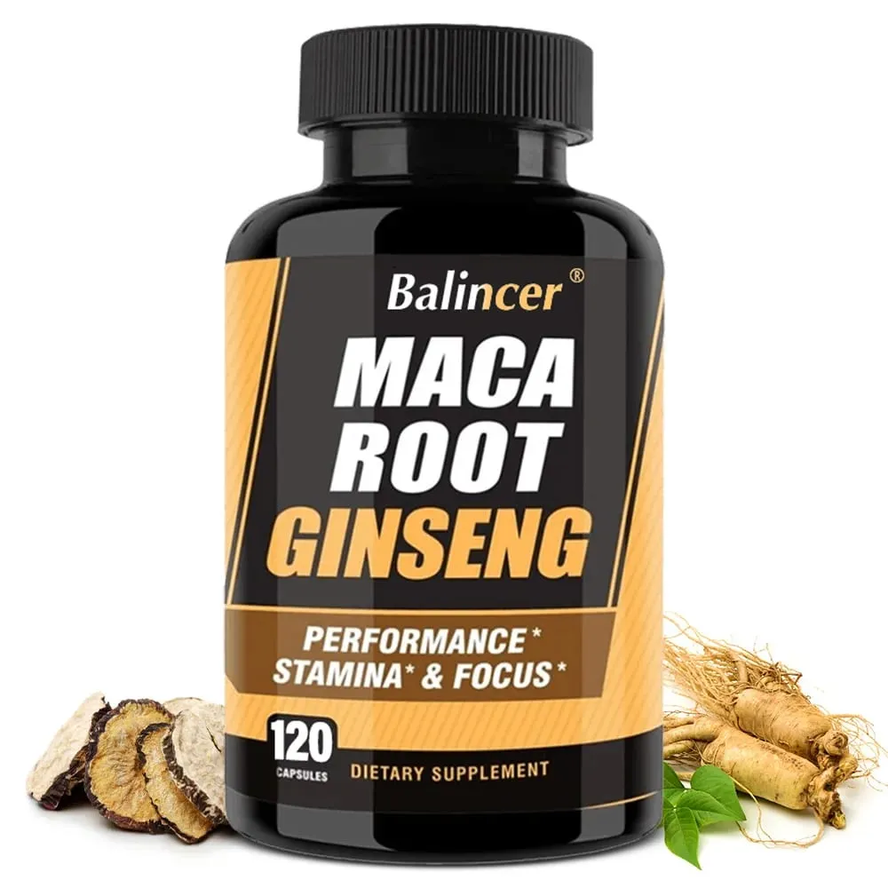 Capsule di radice di maca con ginseng - Promuovono energia, umore, resistenza e prestazioni, supportano la salute mentale per uomini e donne — image 1