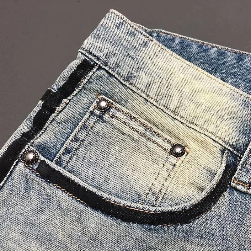 Jean en Denim extensible pour hommes, nouvelle tendance de la mode, couleur unie, jambe droite, sport décontracté, Vintage, haute qualité, printemps et automne — image 5