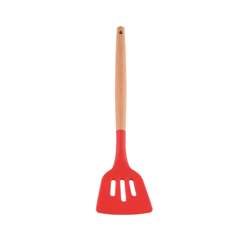 Alat Pemusing Silikon Spatula Telur Ikan Goreng Kuali Senduk Goreng Penyodok Berlubang Pemusing Alat Dapur Perkakas Memasak Dapur a — image 11