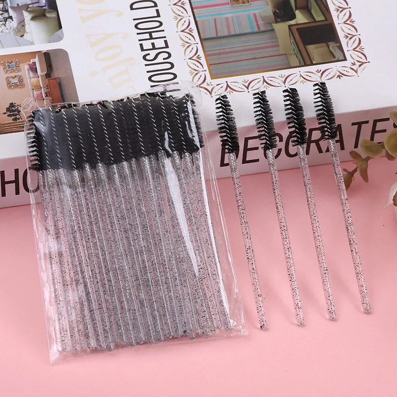 50 stk krystalstang engangsøjenvippebørster Øjenvippekam Øjenbrynskam Øjenvippekrølle Spiral Bærbar makeupbørste til flere formål — image 4