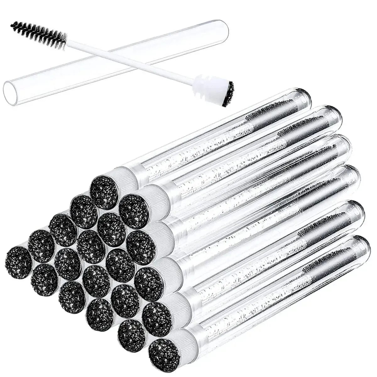 50pcs แปรงขนตาแบบใช้ซ้ำได้หลอดสำหรับขนตามาสคาร่าแบบใช้แล้วทิ้ง Wands Eyebrow แปรง Applicator แปรงขนตา — image 1