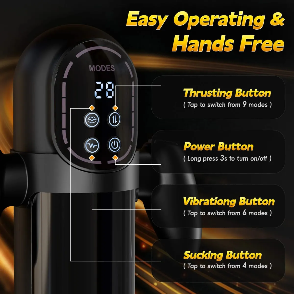 Masturbazione automatica con succhiamento del masturbatore maschile, masturbazione con manico, display LCD, pompa per pene, giocattoli del sesso per gli uomini 18