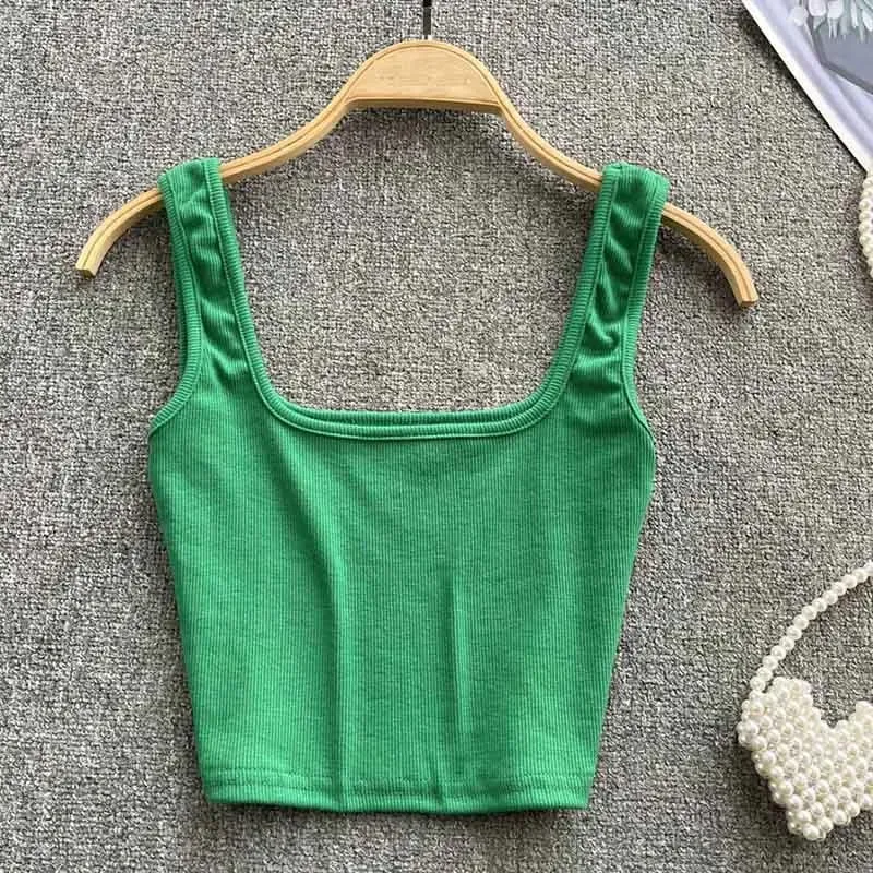 Tank Top Women Sexy Backless Y2k Top Slim Fit Bottoming Blouse Solid Crop Top Sleeveless Camis Mujer — image 13