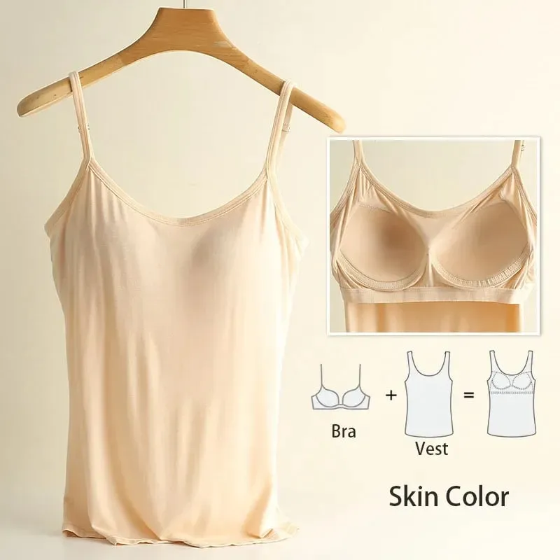 M-3XL für 35–85 kg, Modal, Übergröße, Camisole-Tanktop mit festem Körbchen, gepolsterte Damen-Brustunterwäsche, verschleißfrei