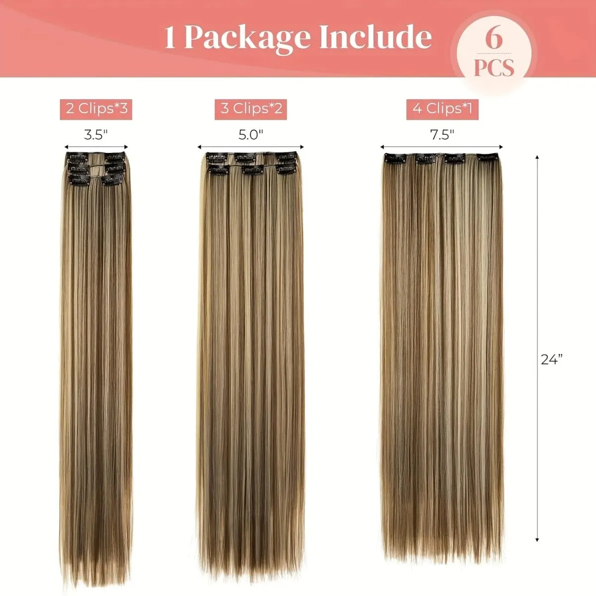 คลิปต่อผมส่วนขยายของผมหนายาวลูกไม้ผ้าน้ำหนักเบาสังเคราะห์ Hairpieces สำหรับผู้หญิงช็อคโกแลตสีน้ำตาลด้วย Go — image 5