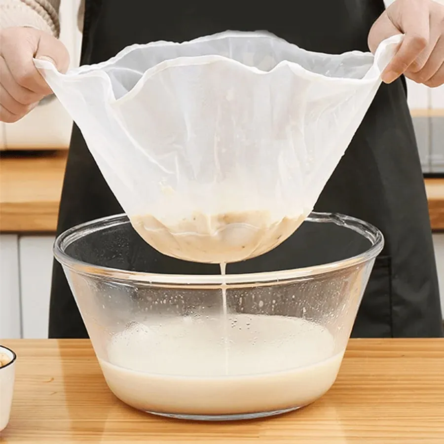 Beg Kain Keju Boleh Digunakan Semula-Penapis Mesh Halus untuk Jus Yogurt Kopi-Beg Penapis Kasa Selamat Makanan-Aksesori Memasak Dapur — image 4