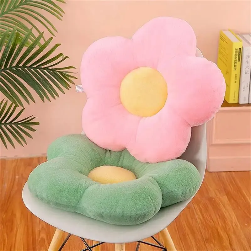 ปฏิบัติ 35 ซม. Kawaii ดอกไม้ที่มีสีสันหมอน Plush Cushion Soft Sunflower Plant Mat ตุ๊กตาโซฟาเตียง Sleeping Back Decor ของขวัญ — image 2