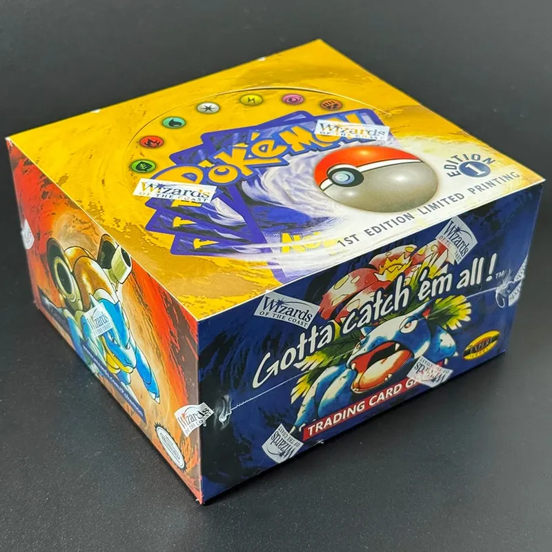 Pacote inteiro pkm 1ª edição booster ptcg cartões proxy para conjunto base pacote charizard blastoise venusaur tcg cartões 11 unidades/pacote brinquedo — image 10