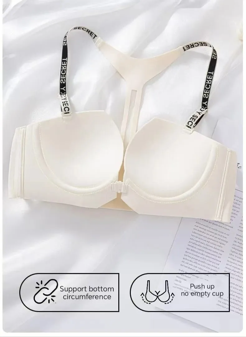 2025 Nahtloser, rückenfreier Push-up-BH mit Vorderverschluss und Y-förmigen Buchstabenträgern, Anti-Durchhängen, für sexy Damen-Dessous — image 6