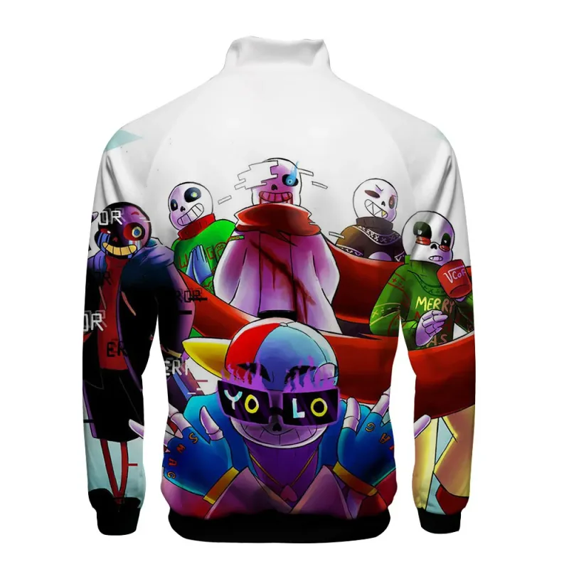 Sang Trọng Phổ Biến Sans Undertale 3D In Hình Dây Kéo Áo Raglan Áo Gió Bé Trai/Bé Gái Thoải Mái Cổ Đứng Áo Áo Khoác — image 15