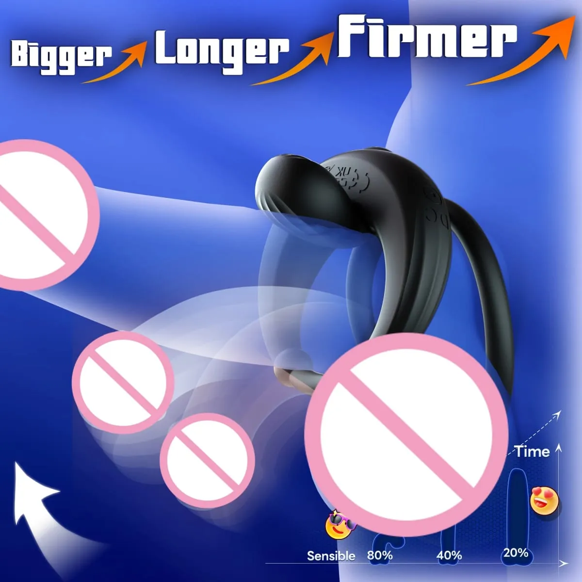 Anneau pénien vibrant anneau de pénis vibrateur Clitoris Stimulation retard éjaculation Cockring télécommande jouets sexuels pour homme — image 3