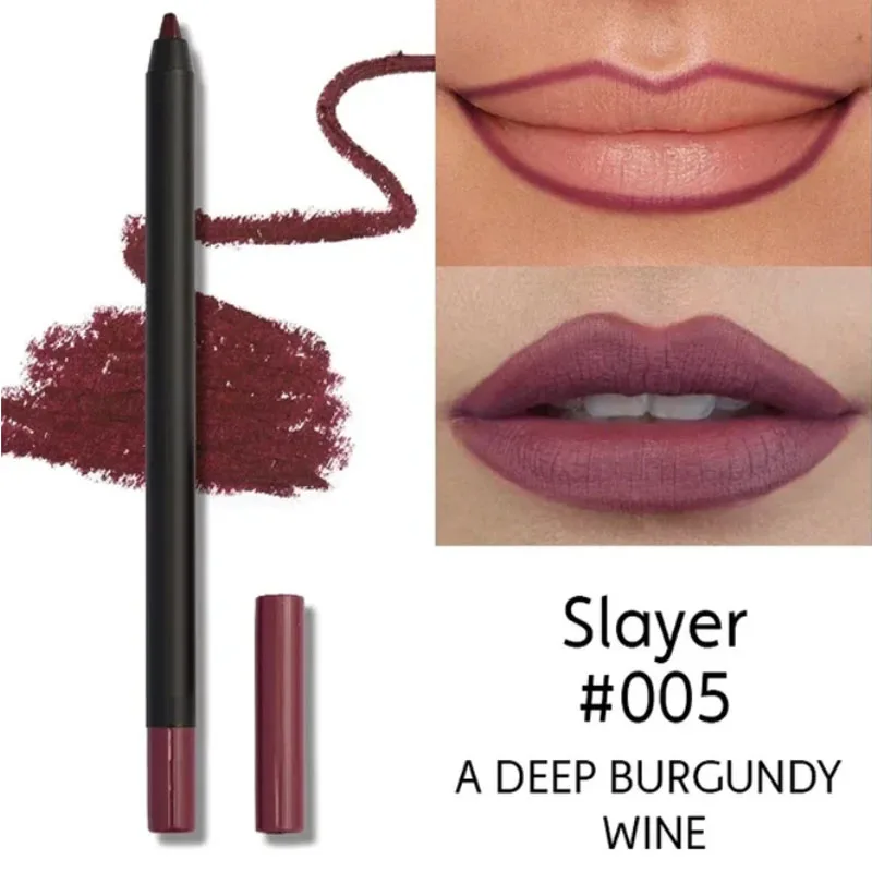 Nude Brown Lip Liner ดินสอลิปสติก Matte Smooth Waterproof Lipliner Long Lasting Non-stick Cup ลิปสติกปากกาความงามเครื่องสำอาง — image 11
