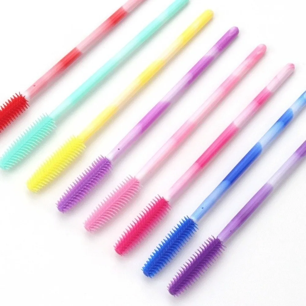 50 pezzi pennelli per ciglia usa e getta strumenti per trucco in silicone mascara bacchetta applicatore arcobaleno colore microbrush pettine per sopracciglia ragazza — image 5