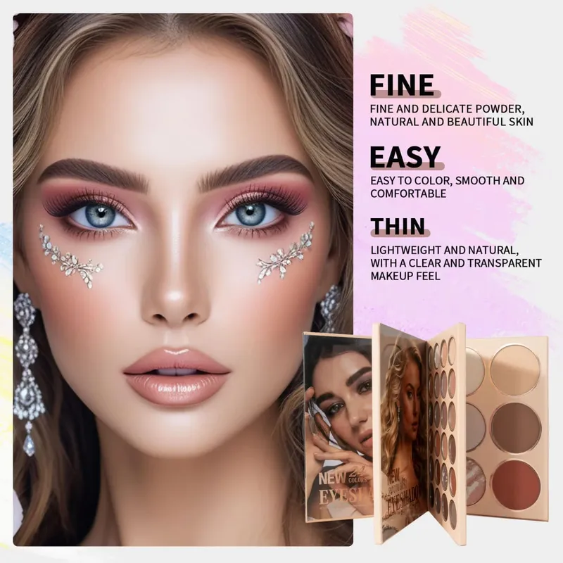 54 สี Professional แต่งหน้า Palette Book เครื่องสำอาง Palette Matte Pearlescent Blush Highlight Contouring เครื่องสำอาง All-in-one — image 4