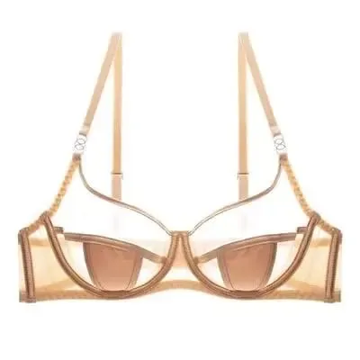 French Lace Minimizer Bra Set Ultra Thin Cup Support Anti Sag Push Up Lingerie for Large Bust Women Breathable Underwear 32-38AB — image 8