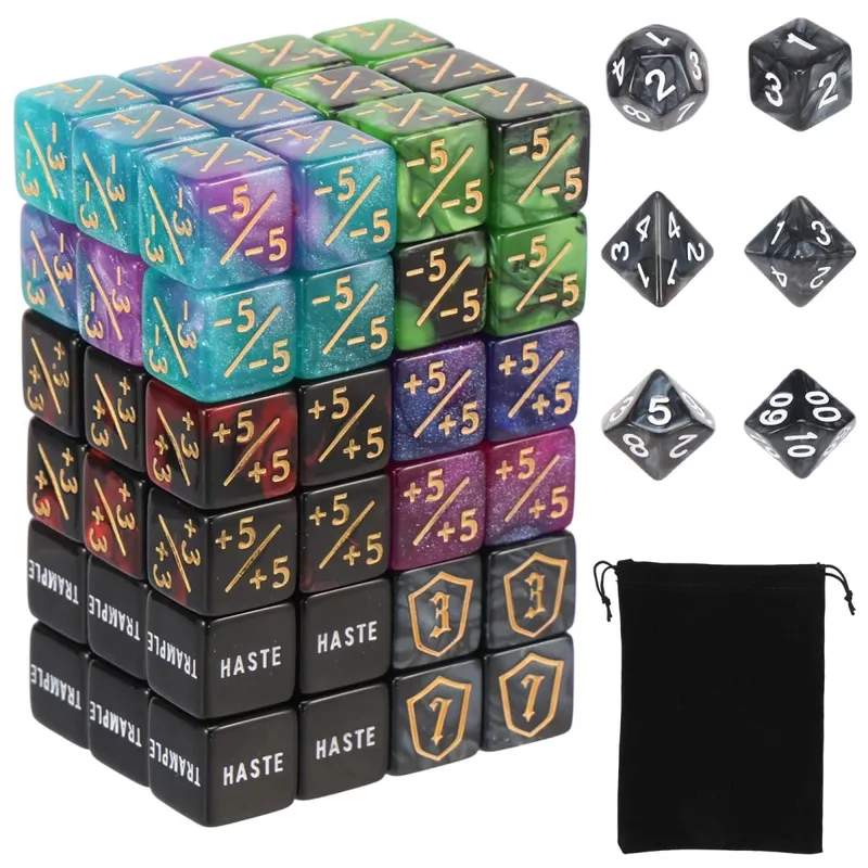 56/78Pcs ชุดลูกเต๋าเคาน์เตอร์อะคริลิค Plus และลบชุดลูกเต๋าคำสำคัญเคาน์เตอร์ Tokens แบบพกพาการ์ดเกมอุปกรณ์เสริมสำหรับ Party Home
