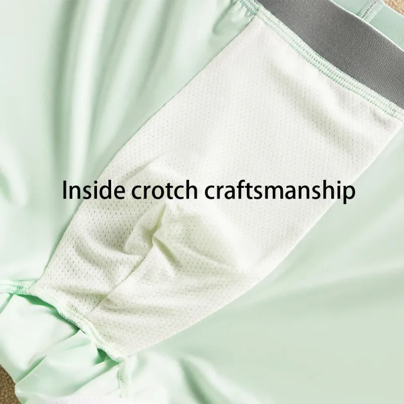 3st/pack Ice Silke Andas Antibakteriellt Mesh Herrkalsonger Stor Space Pouch Trosor Höga elastiska midjeband Boxer Homme — image 6
