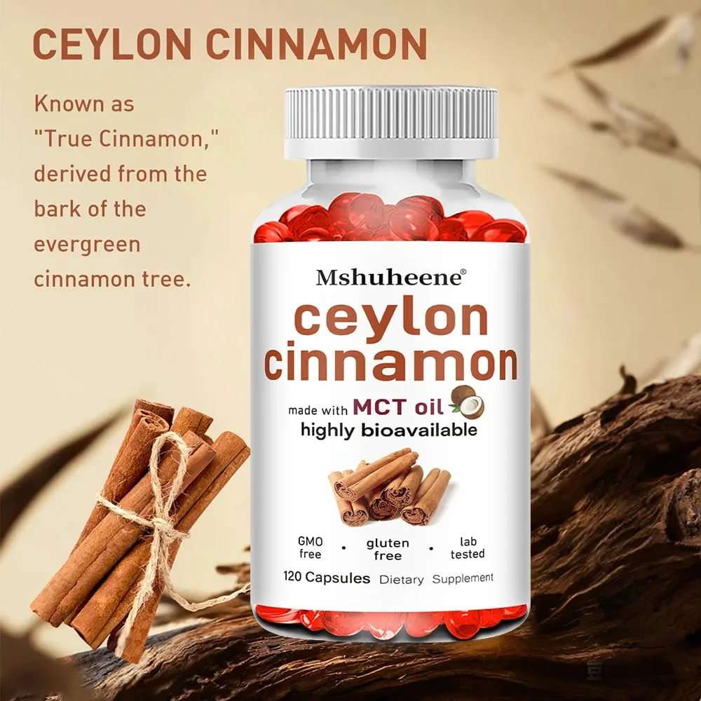 Organic Ceylon Cinnamon Capsules 600mg High Potency Supports Antioxidant Immune Energy Heart Joint Bone & Digestive Health — image 4