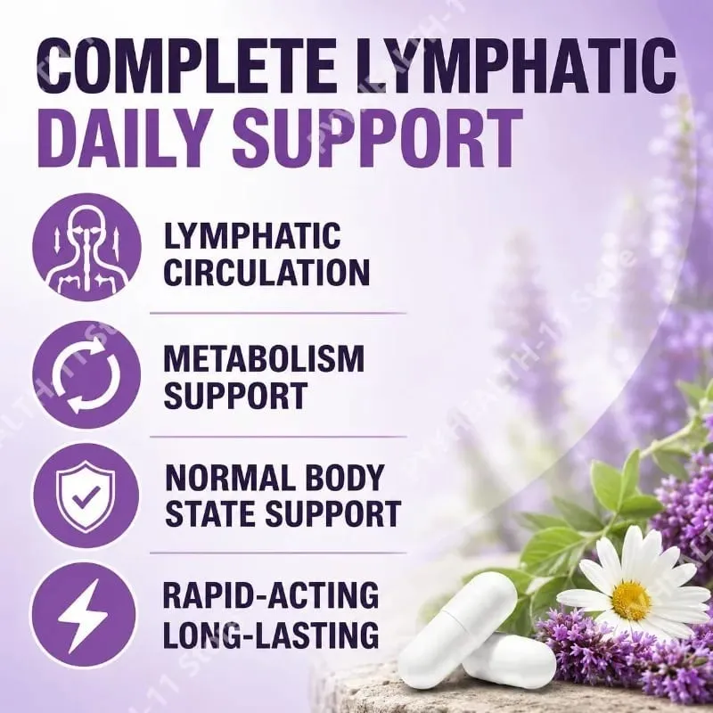 Googeer Lymphatic Complex 6-in-1 כמוסות עם זרימת לימפה ותמיכה בניקוז מגנזיום אבץ מינרלים 90 כמוסות