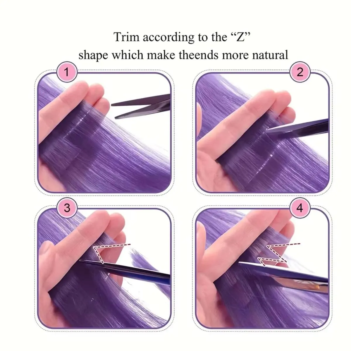 6 Pcs Clip Extensions Synthetic 24 Inch Colored Hair Extensions Party Highlights Long Straight Hairpieces for Women Kids Girl — image 4