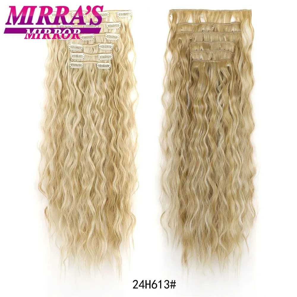 Clip In Hair Extensions 6PCS Thick Long Loose Waves Hair Extensions 20INCH Natural Soft Waves Wavy Hairpieces for Women — image 14