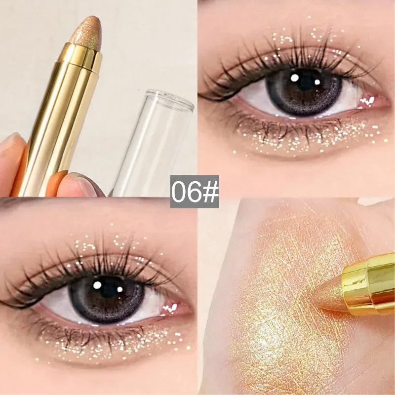 6color Eye Shadow Pen Eye Makeup Lying Silkworm Pen Double-ended Highlight Pen Eye Shadow Stick Women's Micro-pearl Matte Makeup — image 11