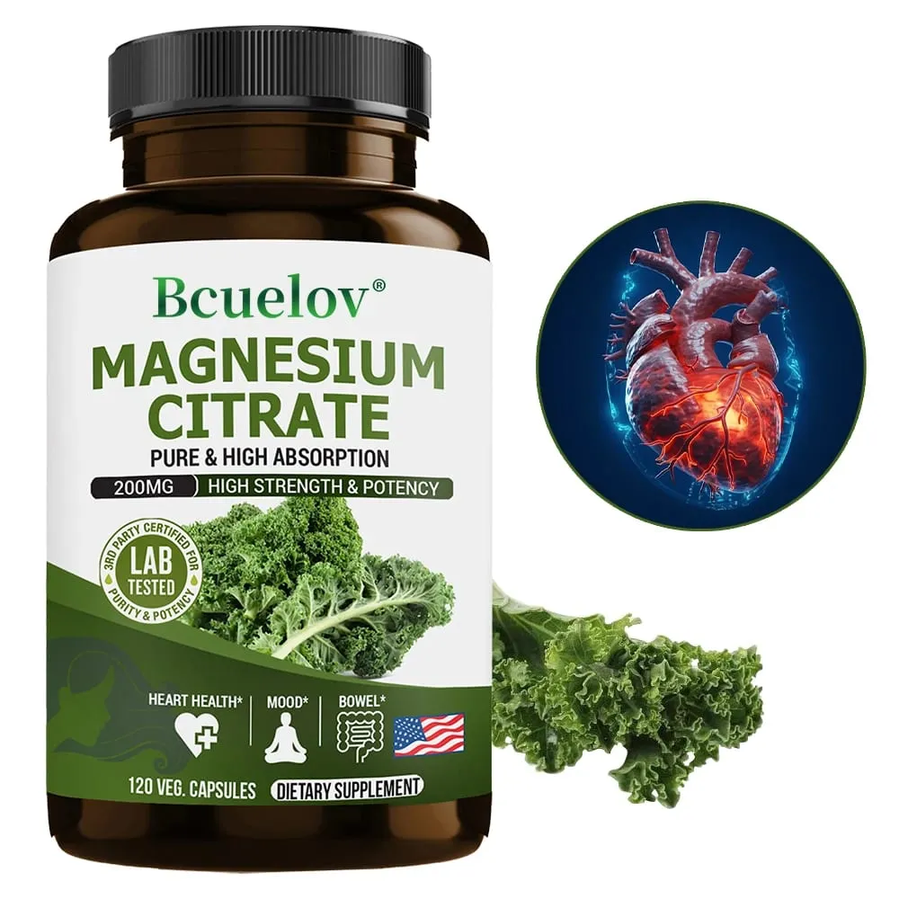 Magnesium Citrate Supplement - Highly Absorbed Relieves Constipation Relaxes Nerves Supports Heart Health Muscles and Bones — image 1
