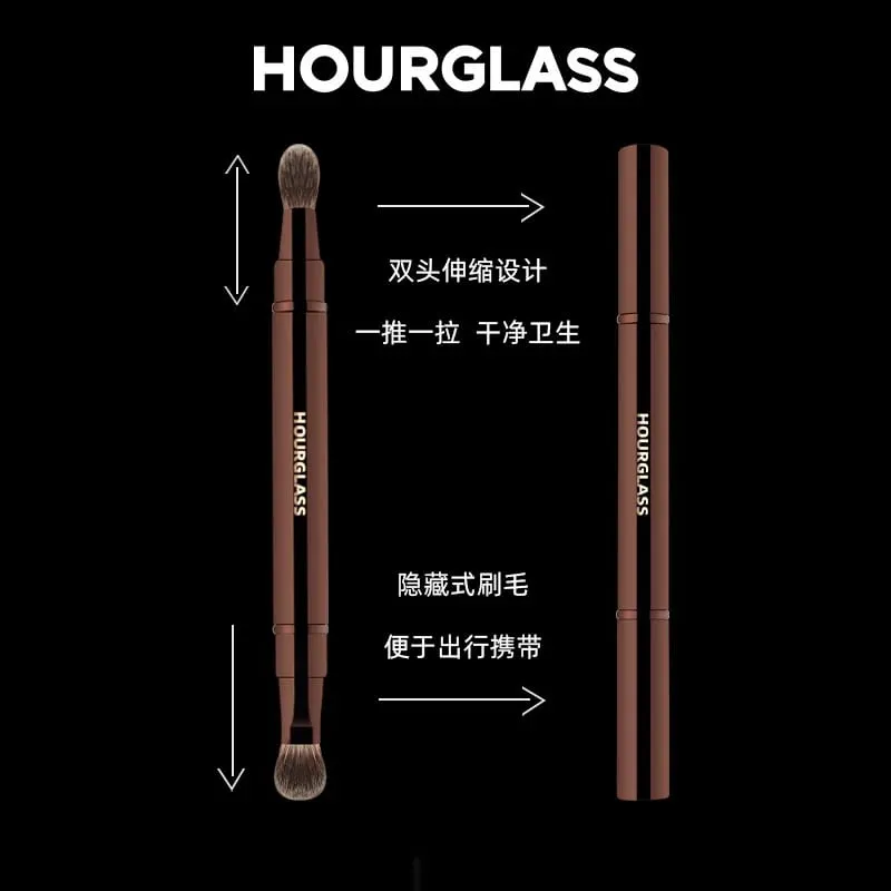 1pc Hourglass Powder Contour Berus solek Pemerah Pipi Bedak Berus solek pemegang logam Concealer Bronzer high end dengan kotak