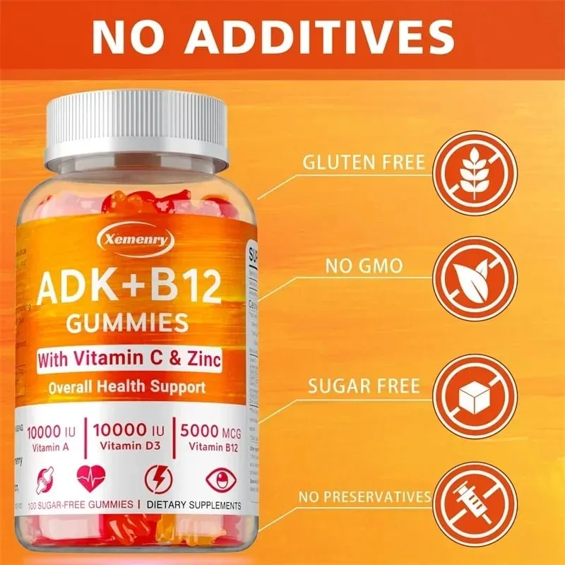 Vitamin D3 K2 + Vitamin B12 Gummies - Strengthen Bones Promote Brain and Cardiovascular Health Relieve Joint Pain — image 6