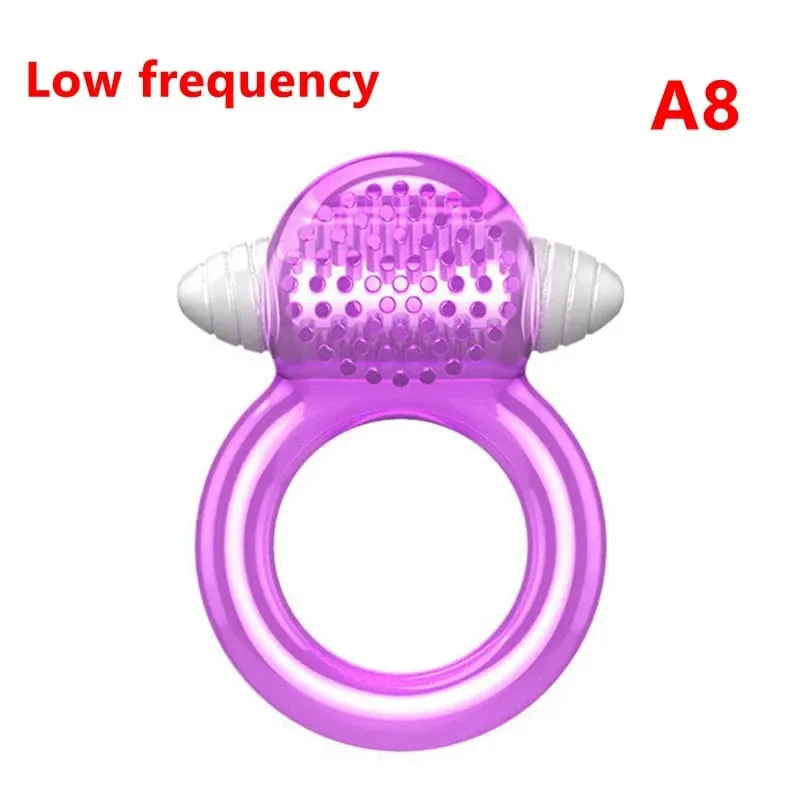Double Vibrating Cock Ring Vibrator Male Time Delay Dual Ring Penis Sex Toys For Men Prolonging Climax Erotic Adult Sex Products — image 18