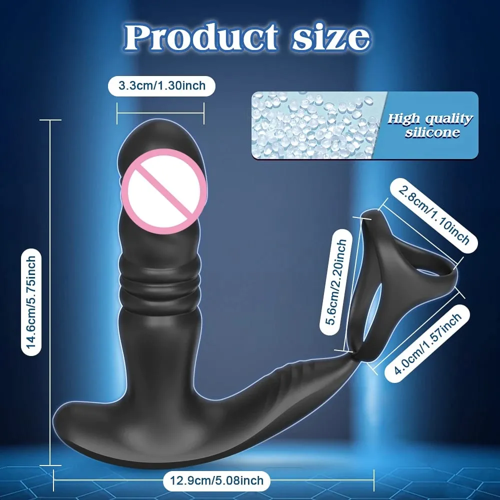 APP التحكم Thrusting جهاز تدليك للبروستاتا للرجال تلسكوبي الشرج هزاز لمثلي الجنس بعقب المكونات خاتم الديك السلع الكبار لعبة الجنس للرجال — image 5