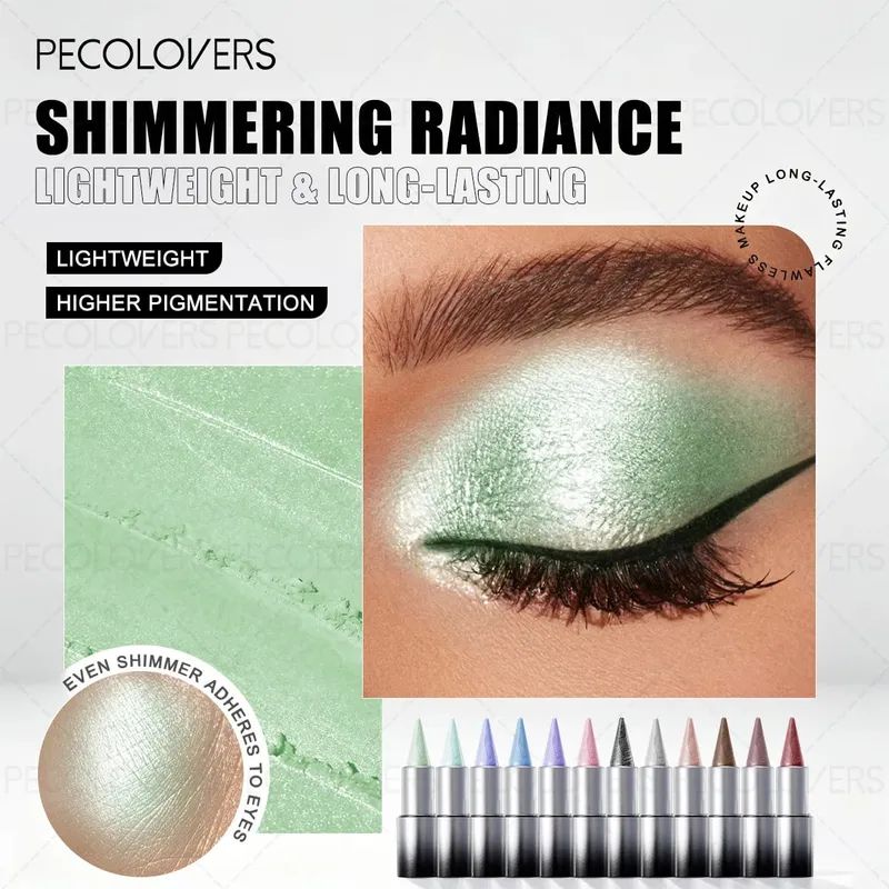 7PCS/SET Shimmer Eyeshadow Stick Maskara Eyeliner Kalis Air dengan Berus Mekap & Alat Bantuan Solekan Mata Penggunaan Harian