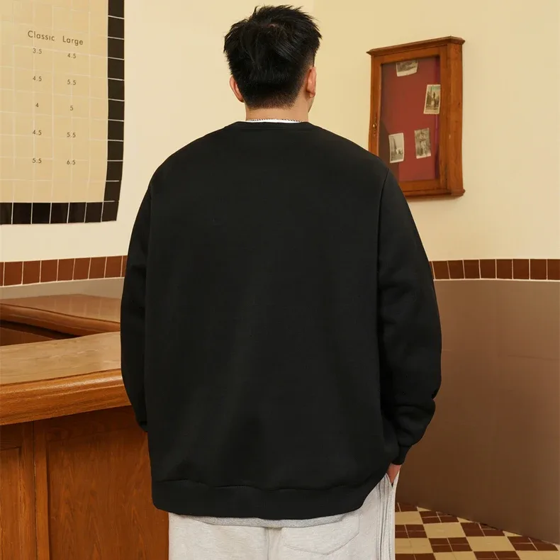 Moletom pullovers masculino camisola de grandes dimensões plus size 6xl 7xl 8xl homem em torno do pescoço manga longa impresso solto topos roupas tamanho grande
