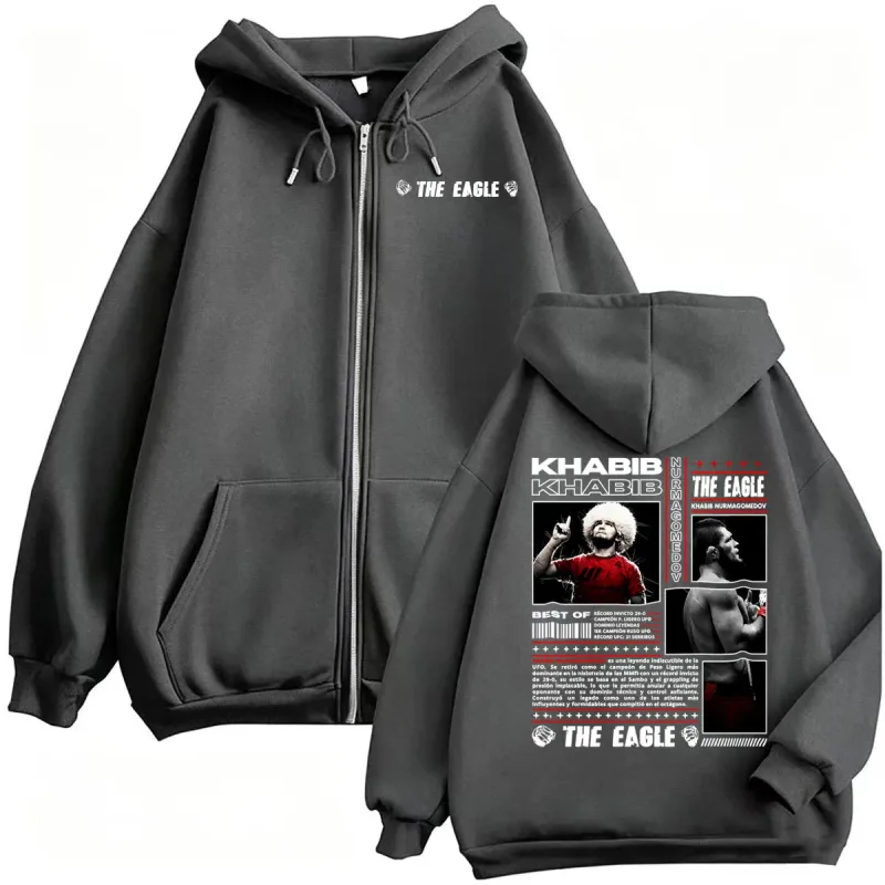 The Eagle Khabib Nurmagomedov Fan Gifts Zipper Hoodies Men Women Fashion Classic Jacket Sweatshirt High Quality Zip Up Pullovers — image 4