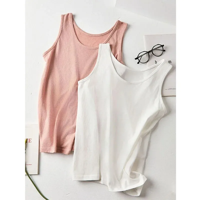 2026 novas mulheres verão casual regata cor sólida all-match básico sem mangas colete feminino coreano simples solto o-pescoço camis topo — image 6