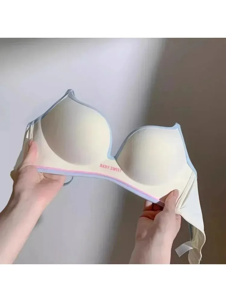 Seamless Underwear Girls Close Small Breasts Without Underwire Comfort Girls Close Breast Bra Show Large Japanese Sweet Suit — image 3