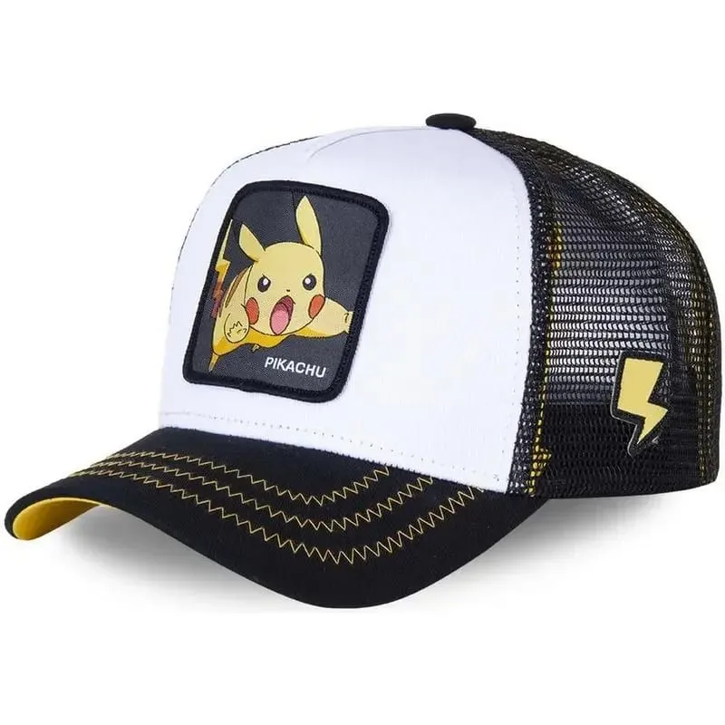 Pokemon Berretto da baseball ricamato di alta qualità Pikachu Gengar Snorlax Psyduck Anime Cappello in rete traspirante regolabile Regali Cosplay