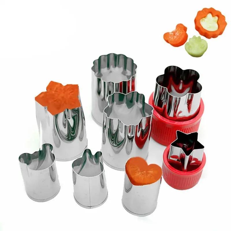 เครื่องตัดผักรูปร่าง DIY Cookie Cutters ผักผลไม้กดแม่พิมพ์ดอกไม้ตกแต่งสำหรับเด็กอาหารทำ CU0005
