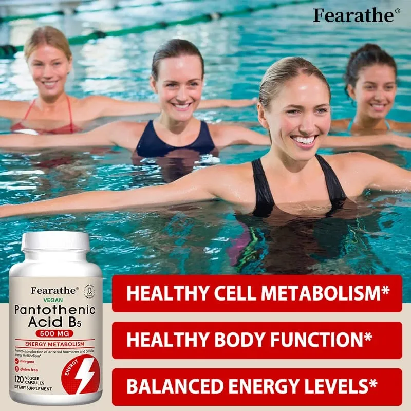 Pantothenic Acid B5 500 Mg Dietary Supplement Regulates Cellular Balance Maintains Energy Levels Supports Metabolism — image 2