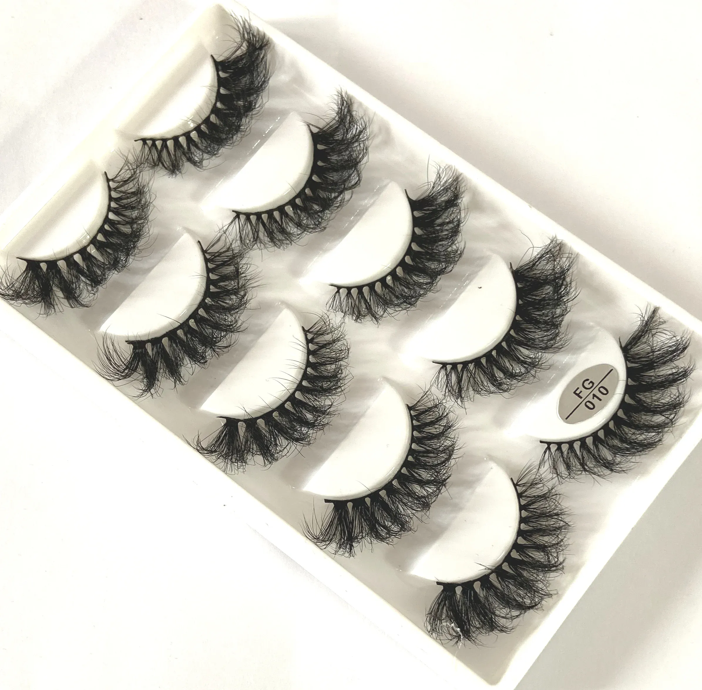 5 Pasang Bulu Mata Mink Buatan Tangan Bulu Mata Palsu Pendek Lebat Asli Bulu Mata Berantakan Panjang Bulu Mata Makeup Peringkat Boleh Diguna Semula — image 5